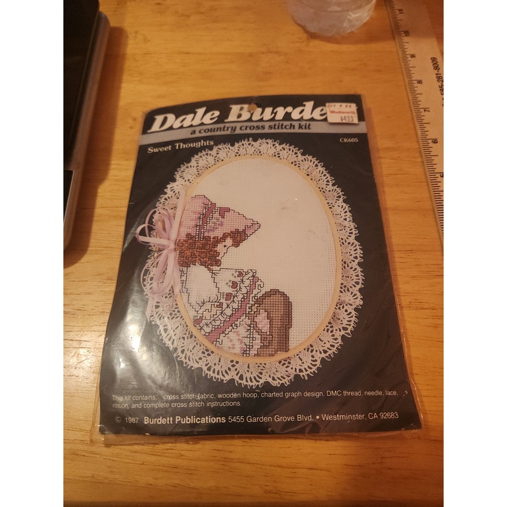 Vintage Dale Burdett Cross Stitch "Sweet Thoughts" new
